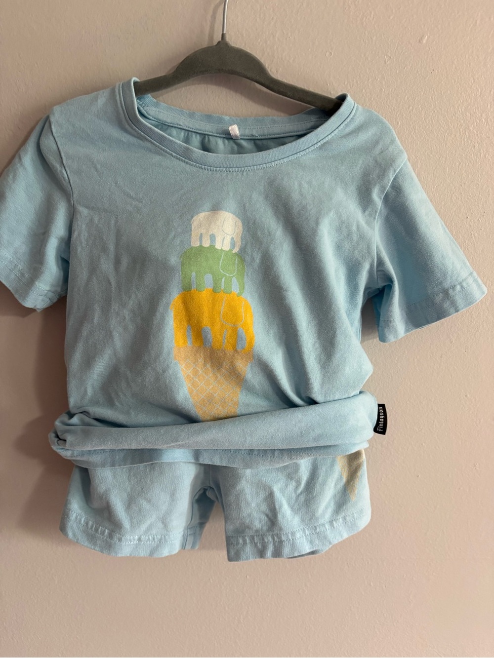 Finlayson Light Blue Kids Ice Cream Tee and Shorts Set
